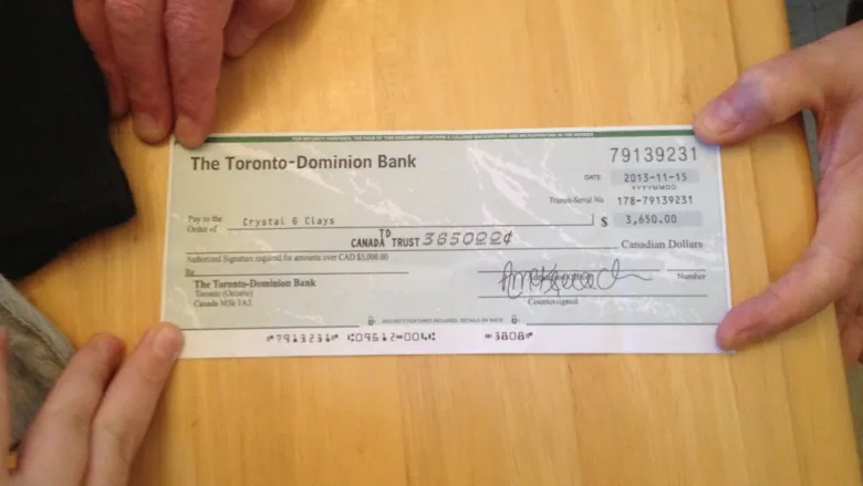 Toronto Bank Cheque